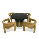 Elmira - Glam Black Ash + Gradient Stainless Steel Round Dining Table by VIG Furniture - View 3