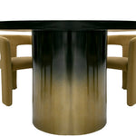 Elmira - Glam Black Ash + Gradient Stainless Steel Round Dining Table by VIG Furniture - View 6