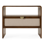 Emilio - Modern Natural Burlap + Walnut Nightstand by VIG Furniture - View 1