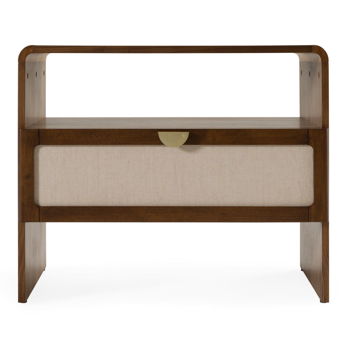 Emilio - Modern Natural Burlap + Walnut Nightstand by VIG Furniture - View 1