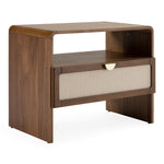 Emilio - Modern Natural Burlap + Walnut Nightstand by VIG Furniture - View 4