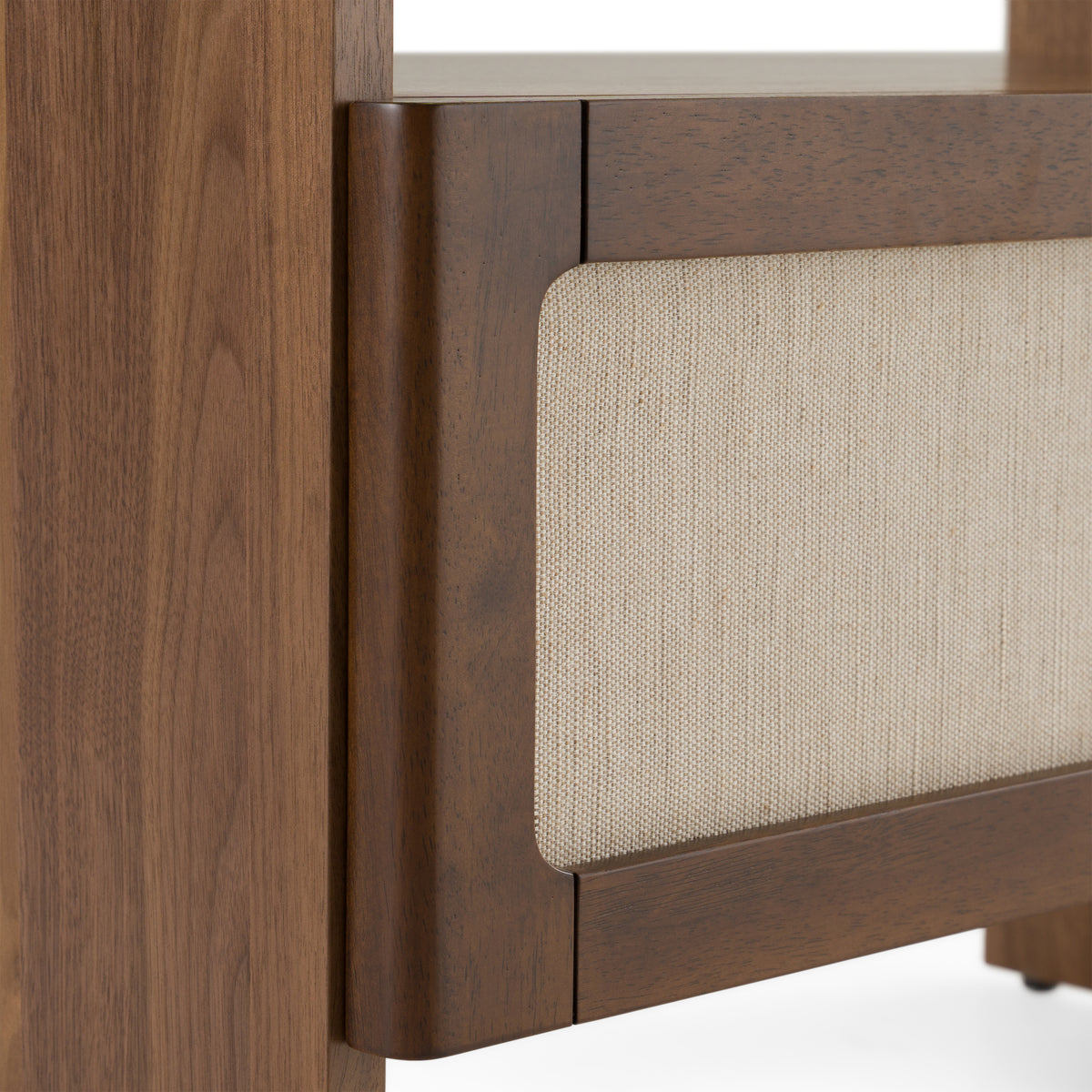 Emilio - Modern Natural Burlap + Walnut Nightstand by VIG Furniture - View 10