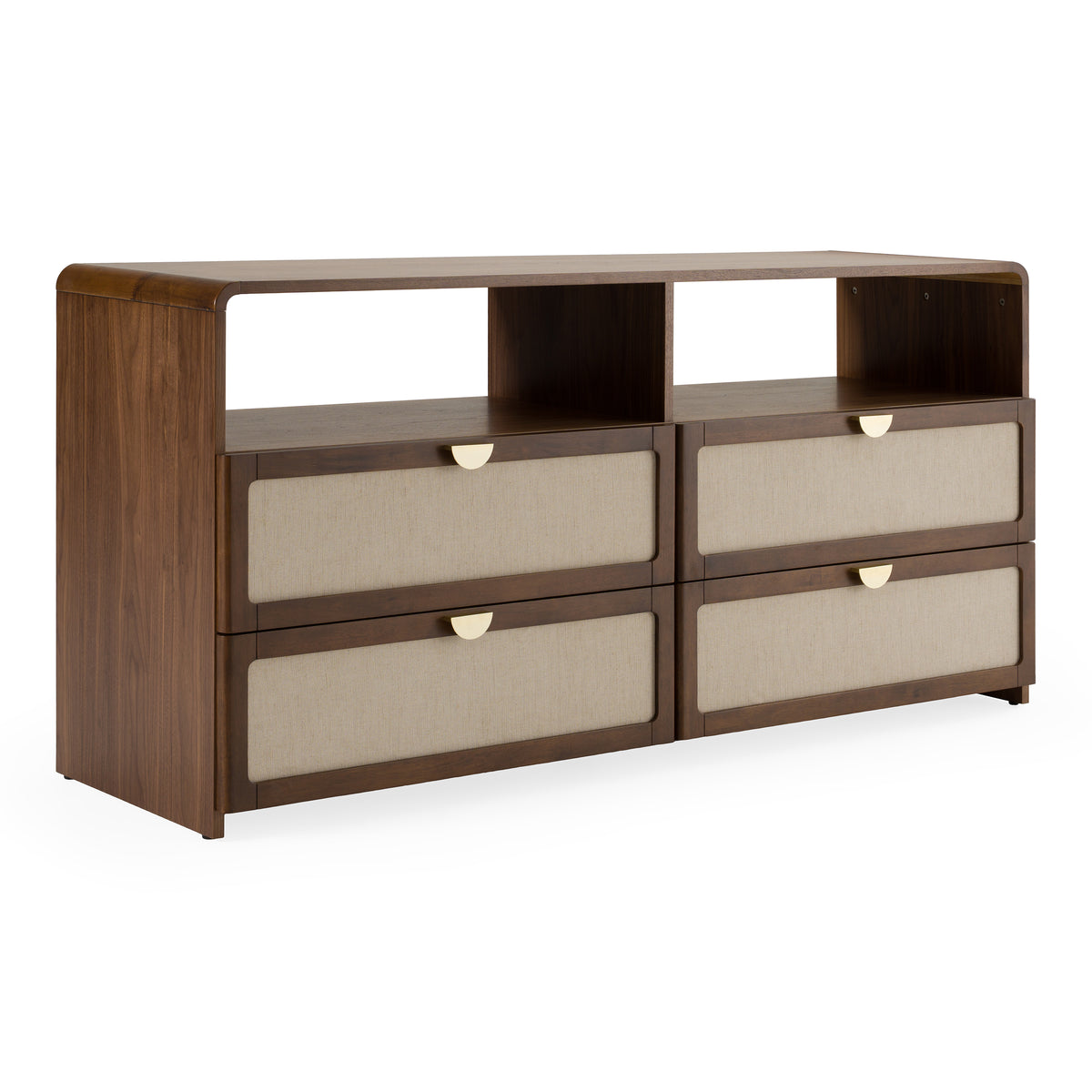Emilio - Modern Natural Burlap + Walnut Dresser by VIG Furniture - View 4