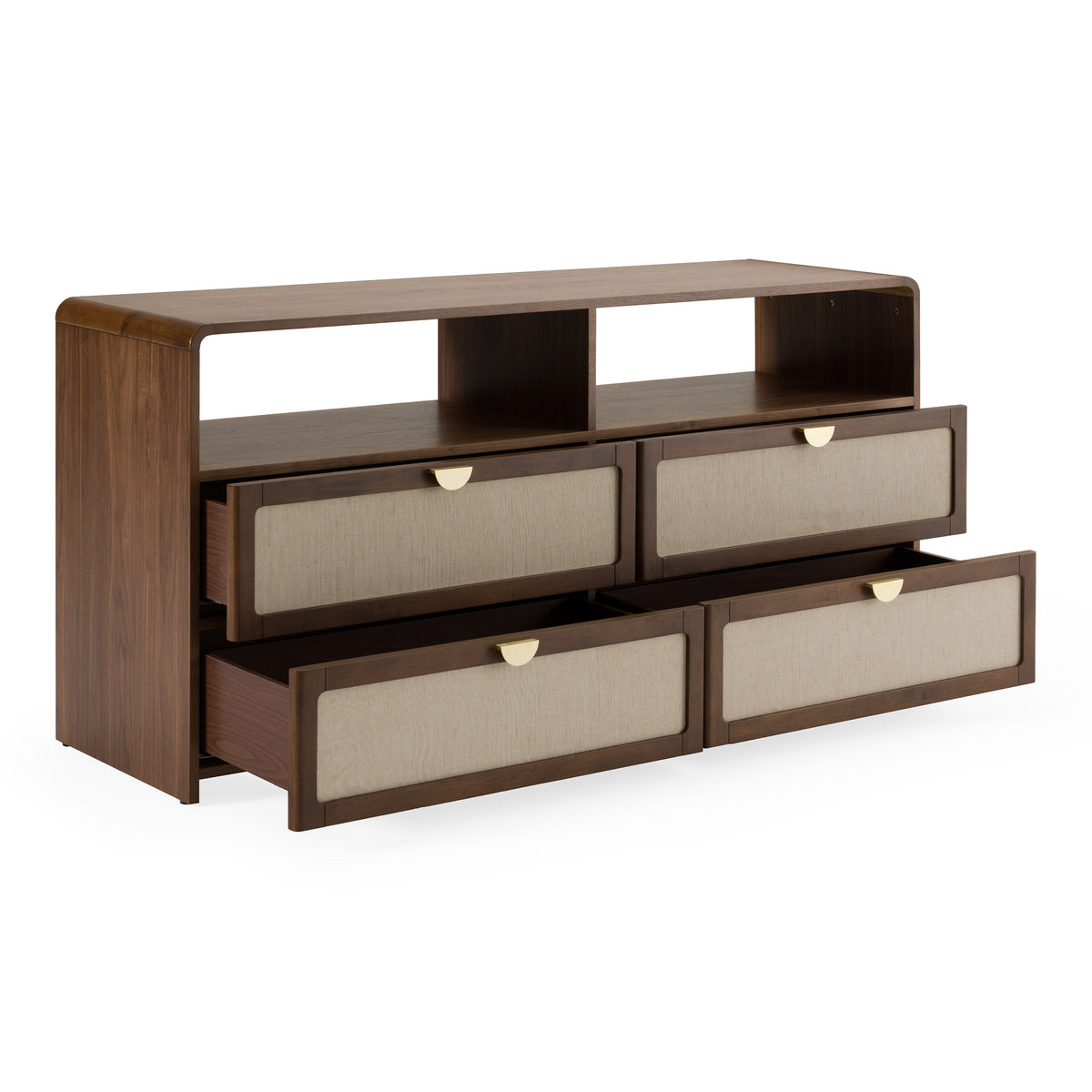 Emilio - Modern Natural Burlap + Walnut Dresser by VIG Furniture - View 5