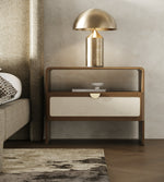 Emilio - Modern Natural Burlap + Walnut Nightstand by VIG Furniture - View 2