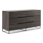 Queen Nova Enzo Italian Modern Grey Oak & Fabric Bedroom Set