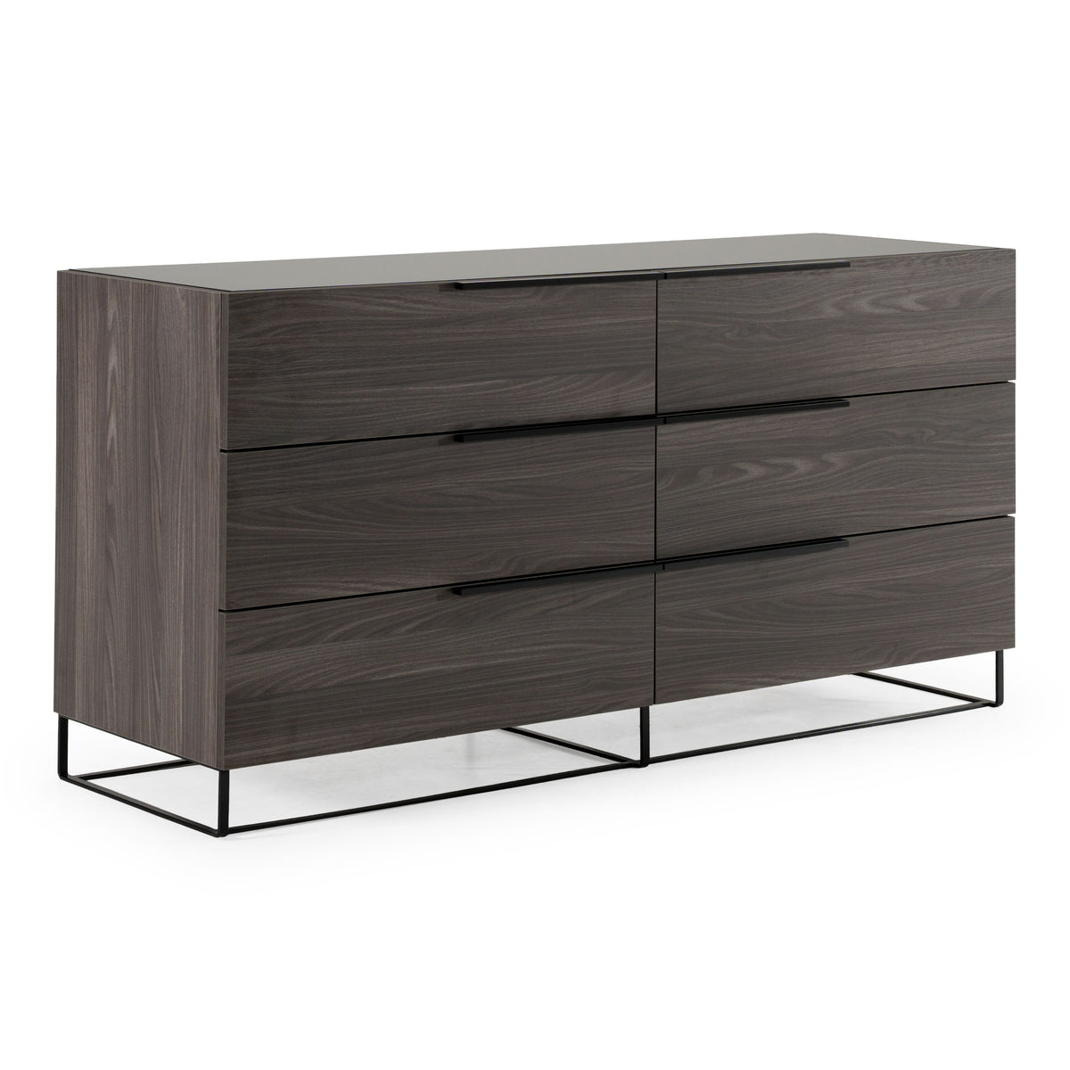 Queen Nova Enzo Italian Modern Grey Oak & Fabric Bedroom Set