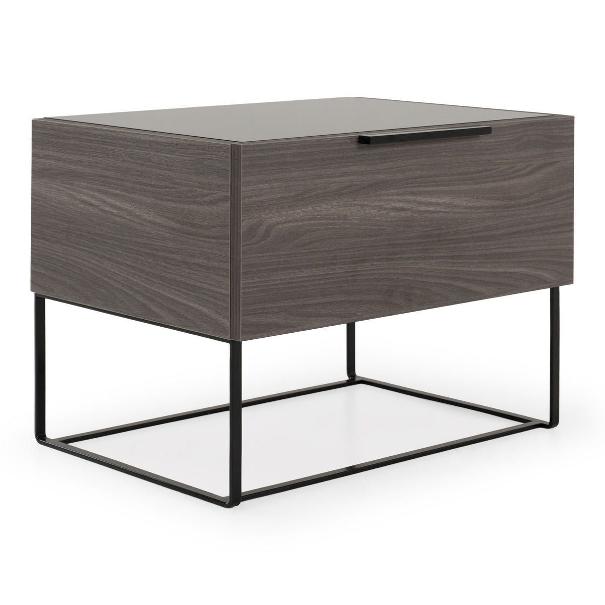 Queen Nova Enzo Italian Modern Grey Oak & Fabric Bedroom Set