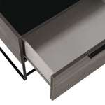 Eastern King Enzo Italian Modern Grey Oak & Fabric Bedroom Set