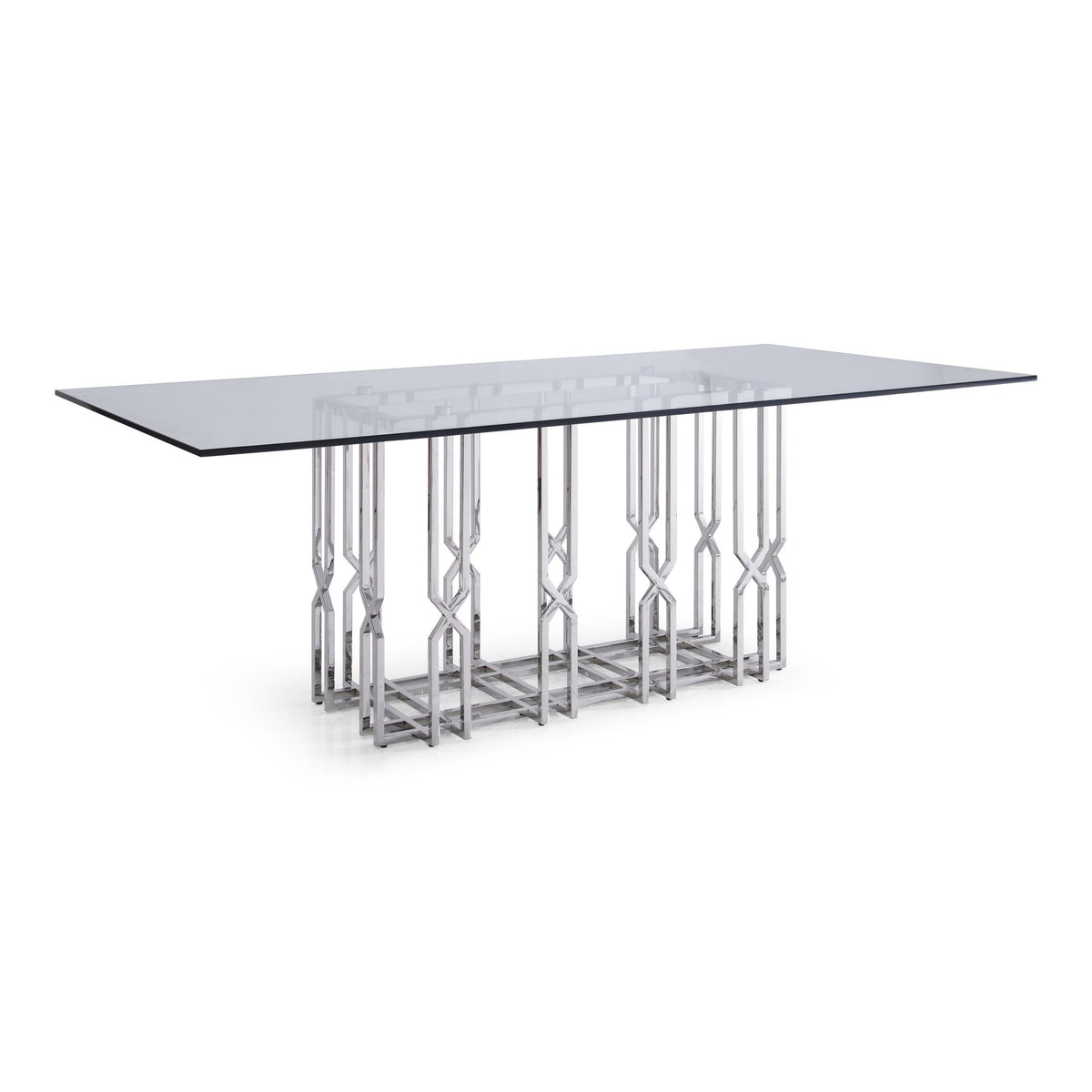 Ericson - Modern Glass & Stainless Steel Dining Table by VIG Furniture - View 8