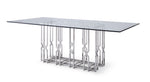 Ericson - Modern Glass & Stainless Steel Dining Table by VIG Furniture - View 2