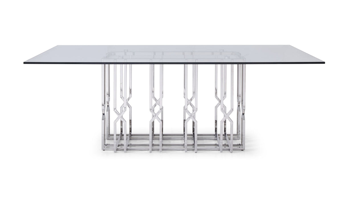 Ericson - Modern Glass & Stainless Steel Dining Table by VIG Furniture - View 3