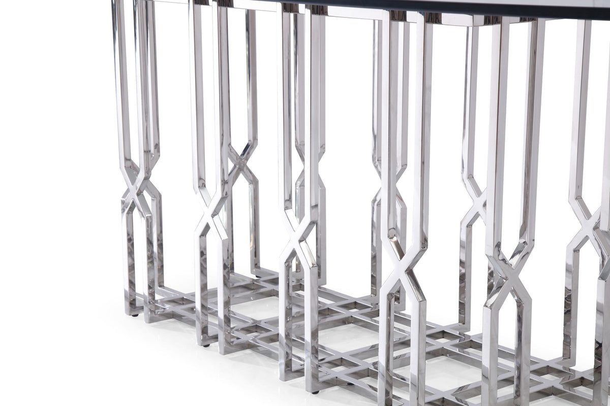 Ericson - Modern Glass & Stainless Steel Dining Table by VIG Furniture - View 5