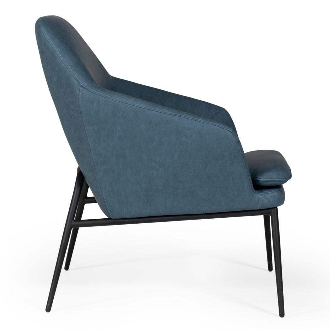 Esteban - Industrial Blue Eco-Leather Accent Chair by VIG Furniture - View 2