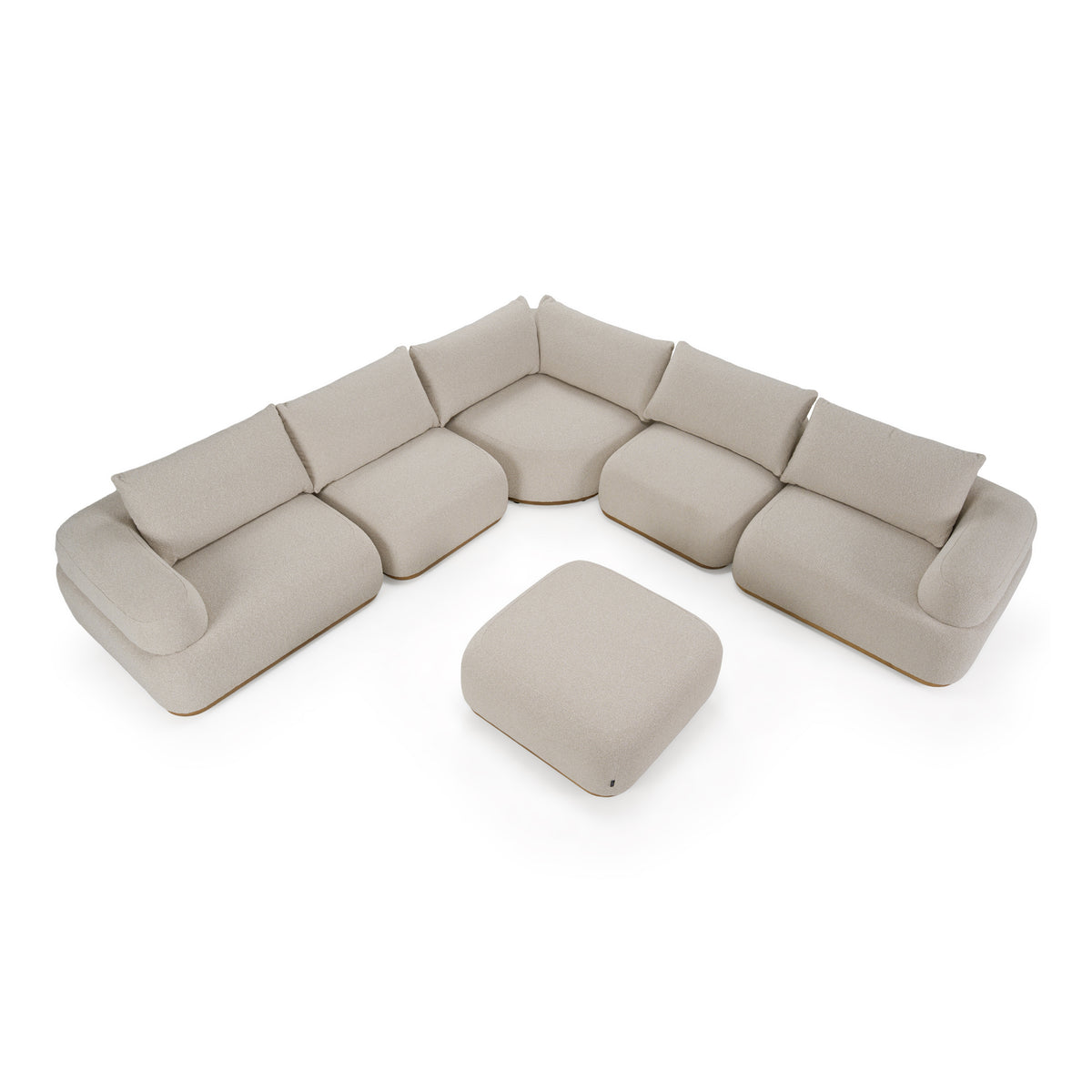 Evans - Contemporary Off-White Fabric Modular Sectional Sofa-5-Piece Sectional by VIG Furniture - View 4