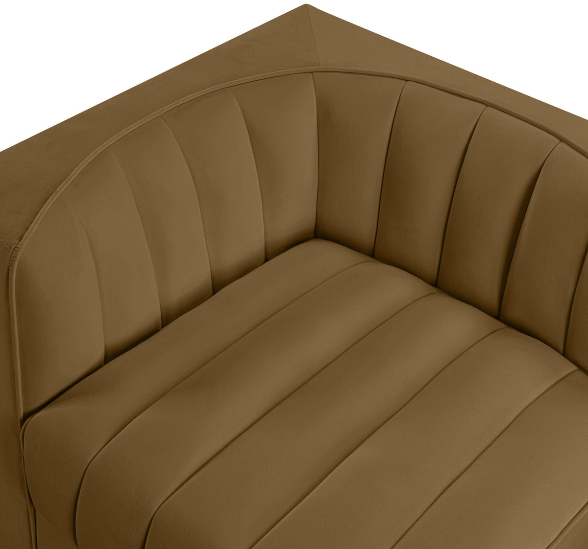 Rummi - Velvet Performance Fabric Upholstered 2 Piece Modular Loveseat