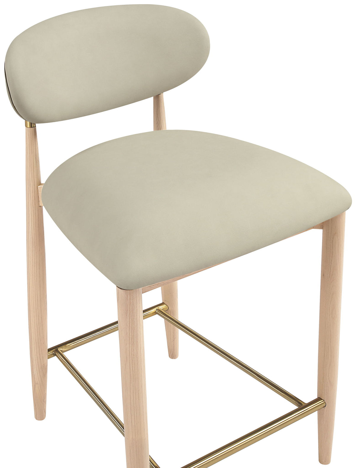 Riccio - Stool - Natural And Gold Frame