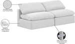 Indulge - Linen 2 Piece Modular Armless Sofa - White