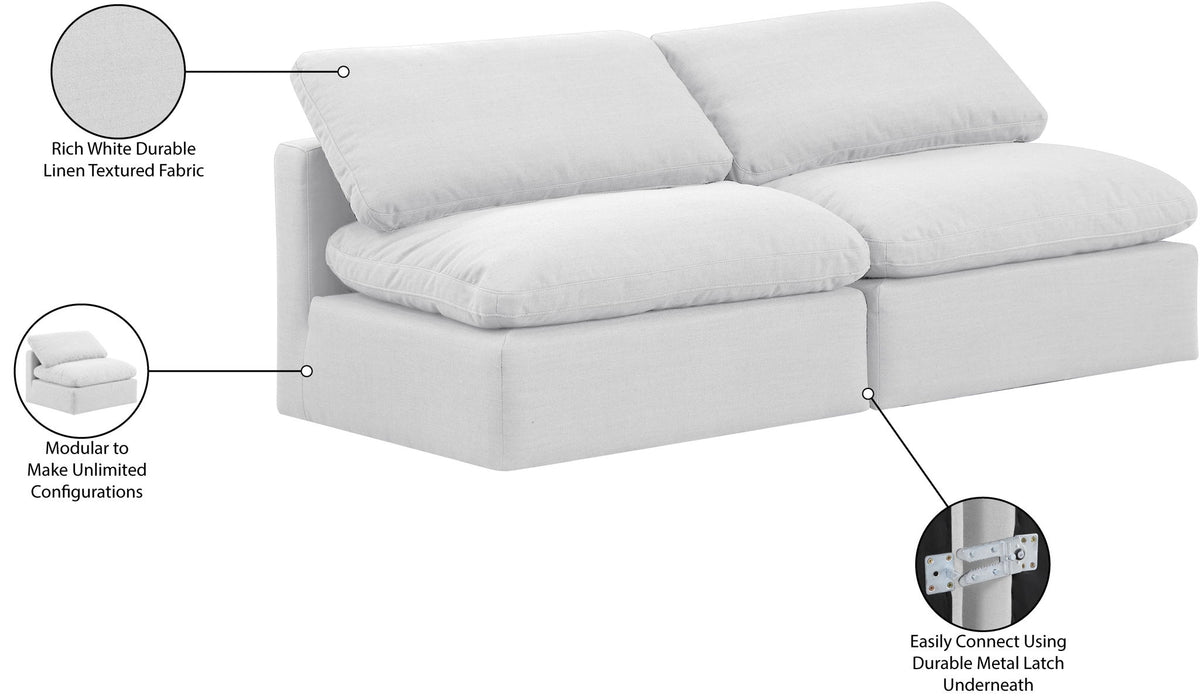 Indulge - Linen 2 Piece Modular Armless Sofa - White