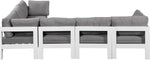 Nizuc - Outdoor Patio 6 Piece Modular Sectional With White Frame