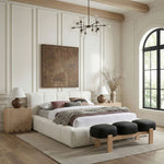 Woodcrest - Vegan Leather Upholstered Bench - Painted Natural Base