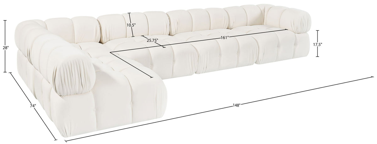Orin - Velvet 5 Piece Modular Sectional