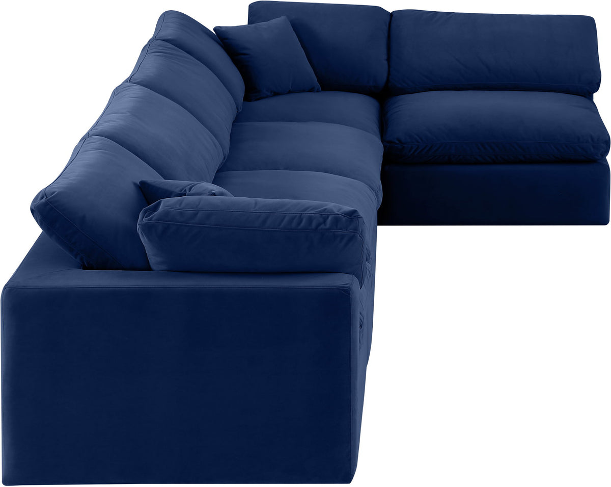 Comfy - 5 Piece Velvet Modular Sectional