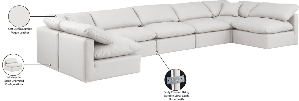 Indulge - Faux Leather 7 Piece Modular U-Shaped Sectional