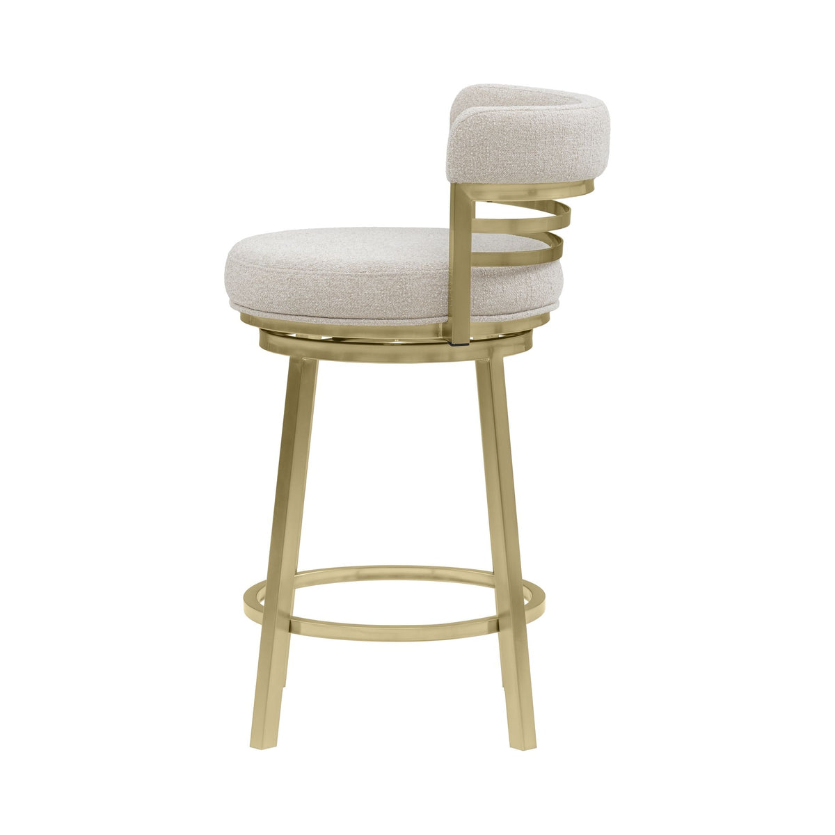 Santorini - 5-Piece Round Wood Tabletop Dining Table Set With Stools Seats Up To 4 - Light Cashew / Natural