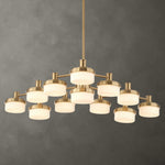 Wedge - 12 Light LED Brass Chandelier - White / Gold