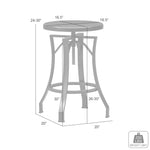 Winslow - Adjustable Height Metal Barstool With Wood Seat - Walnut