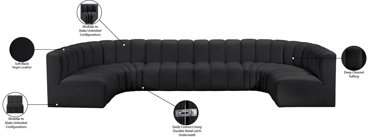 Arc - Faux Leather Modular U-Shaped Sectional