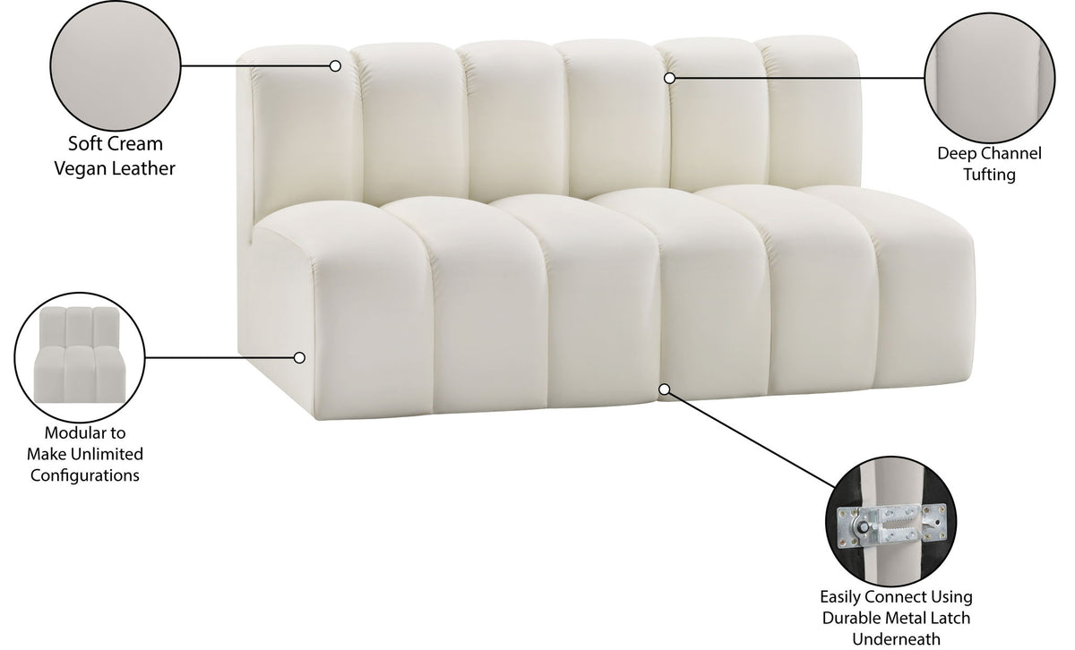 Arc - Faux Leather 2 Seats Modular Sofa