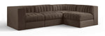 Rummi - Velvet Performance Fabric Upholstered 4 Piece Modular Sectional