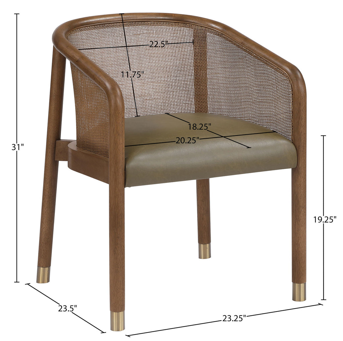 Sylvan - Vegan Leather Dining Chair (Set of 2) - Brown Frame