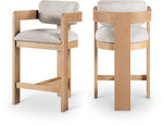 Sacha - Linen Stool With Natural Base