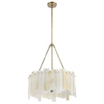Stacked Deck - Pendant - White / Light Antique Brass