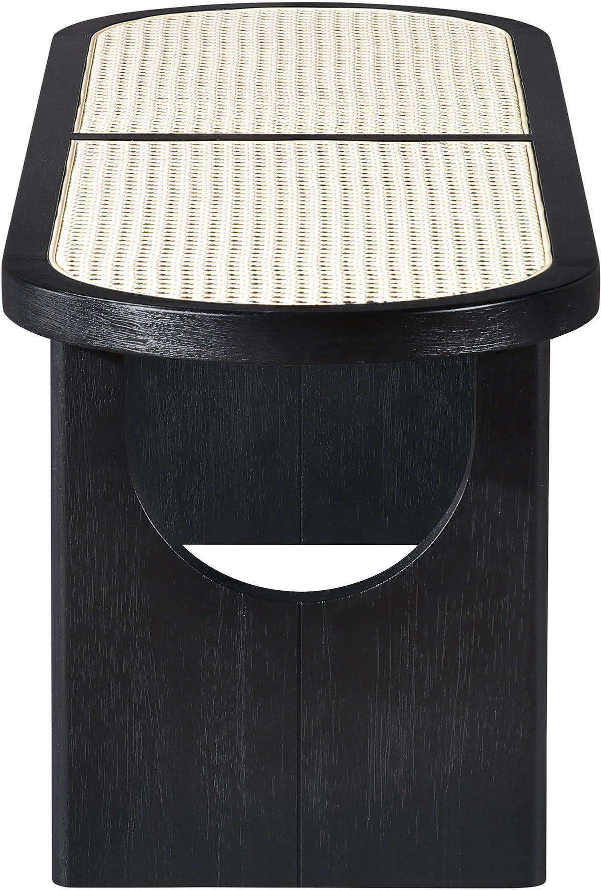 Canovia - Solid Wood And Faux Cane Bench