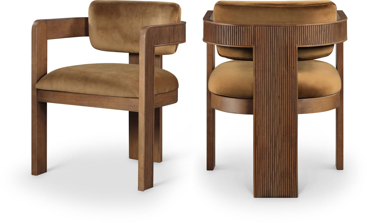 Sacha - Velvet Dining Chair With Brown Base (Set of 2)