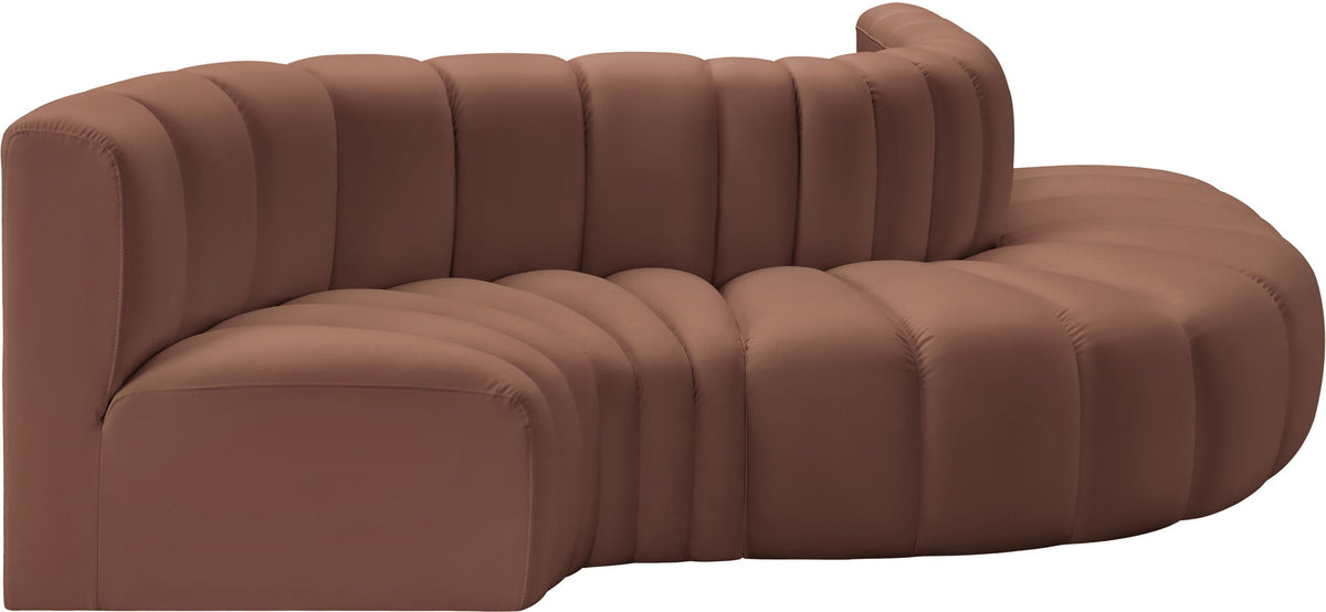 Arc - Faux Leather 5 Piece Modular Sofa