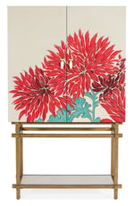 Melange - Patrisha Bar Cabinet - Beige / Red