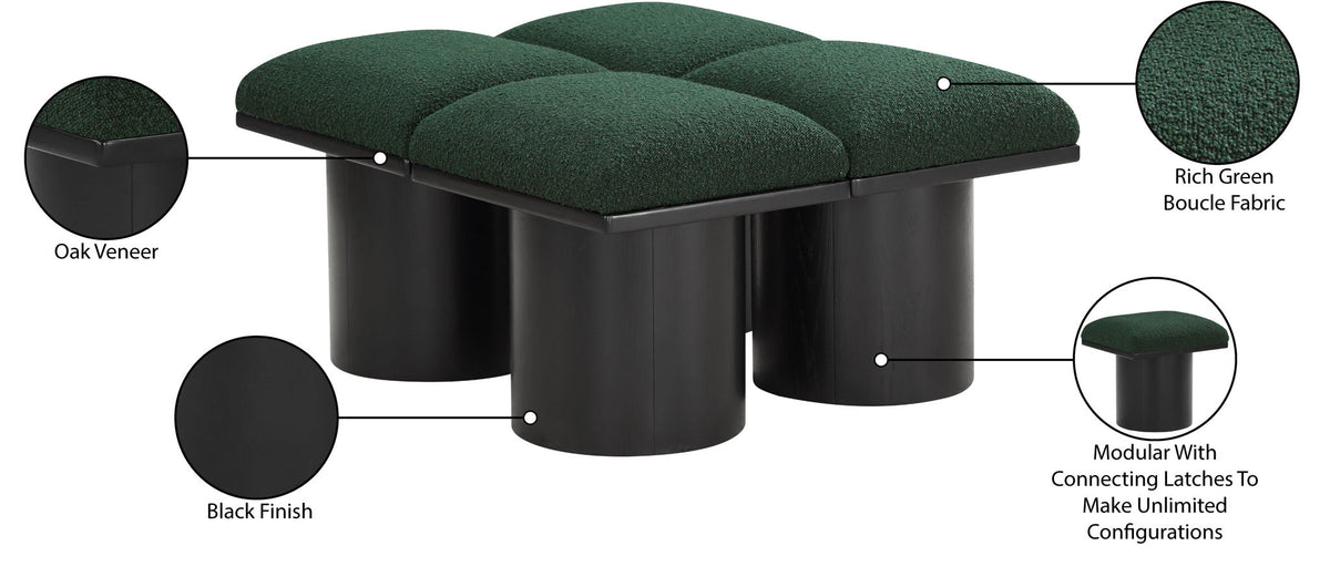 Pavilion - 4 Piece Modular Bench With Black Base
