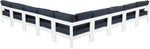 Nizuc - Outdoor Patio 9 Piece Modular Sectional With White Frame