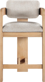 Sacha - Linen Stool With Natural Base