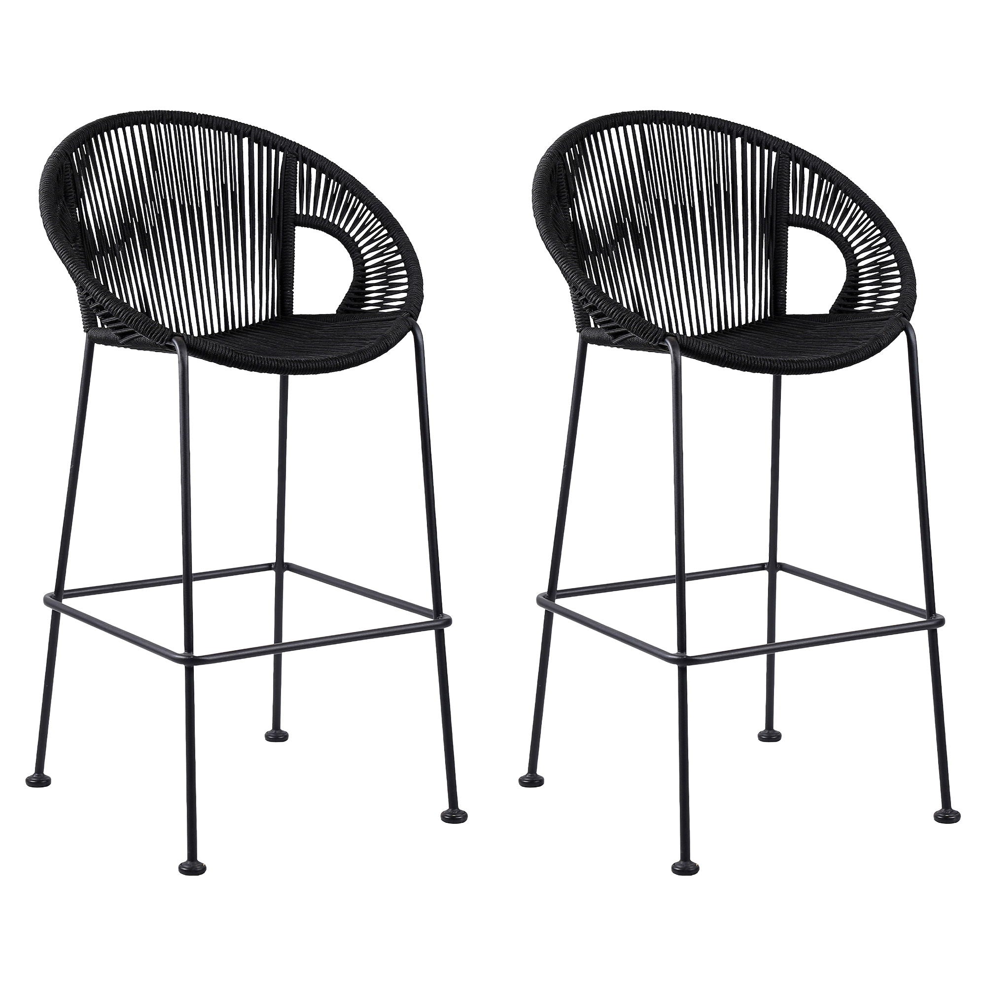 Acapulco - 30" Indoor Outdoor Steel Bar Stool With Rope Set of 2