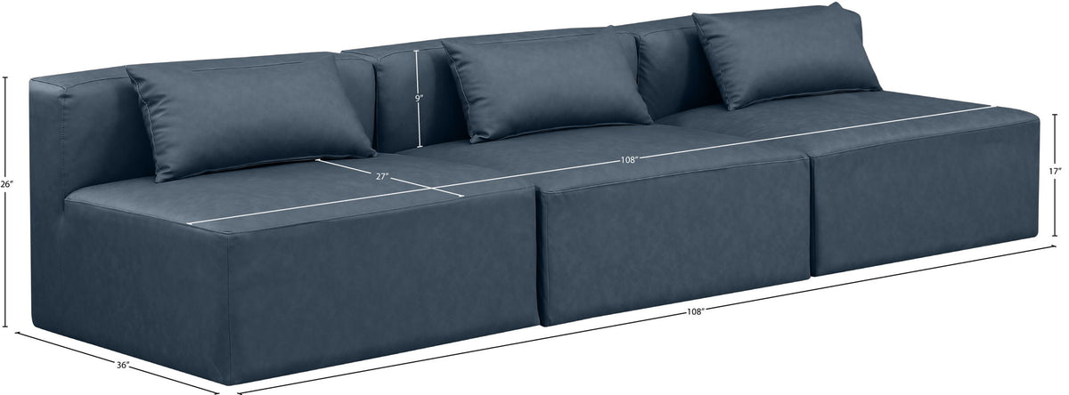 Cube - Modular 3 Seat Armless Sofa