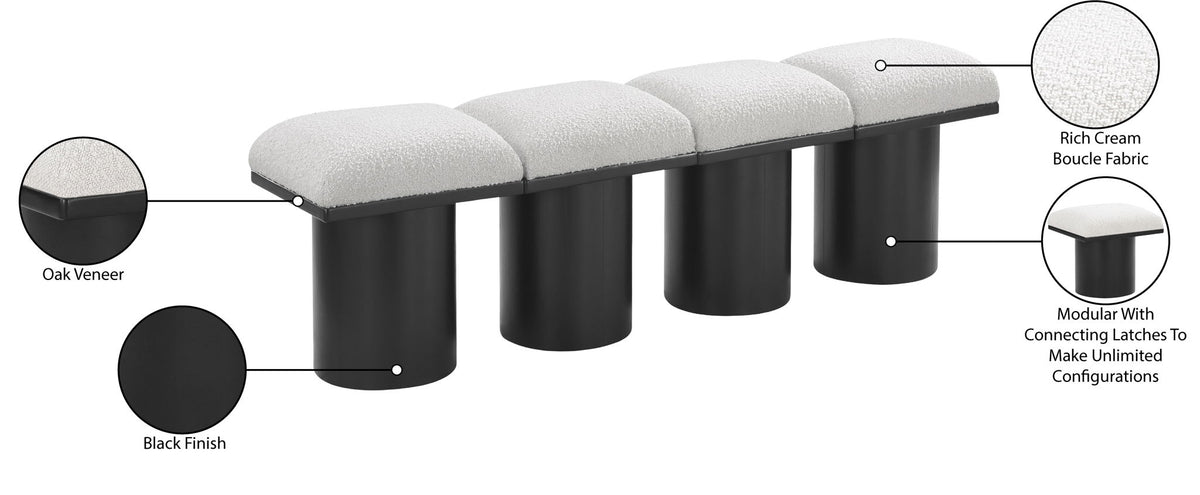 Pavilion - 4 Piece Modular Bench With Black Base