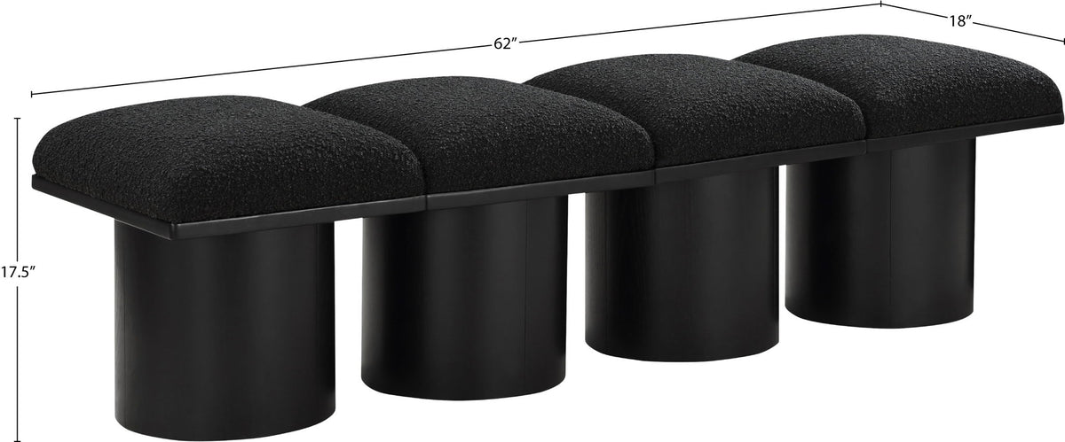 Pavilion - 4 Piece Modular Bench With Black Base