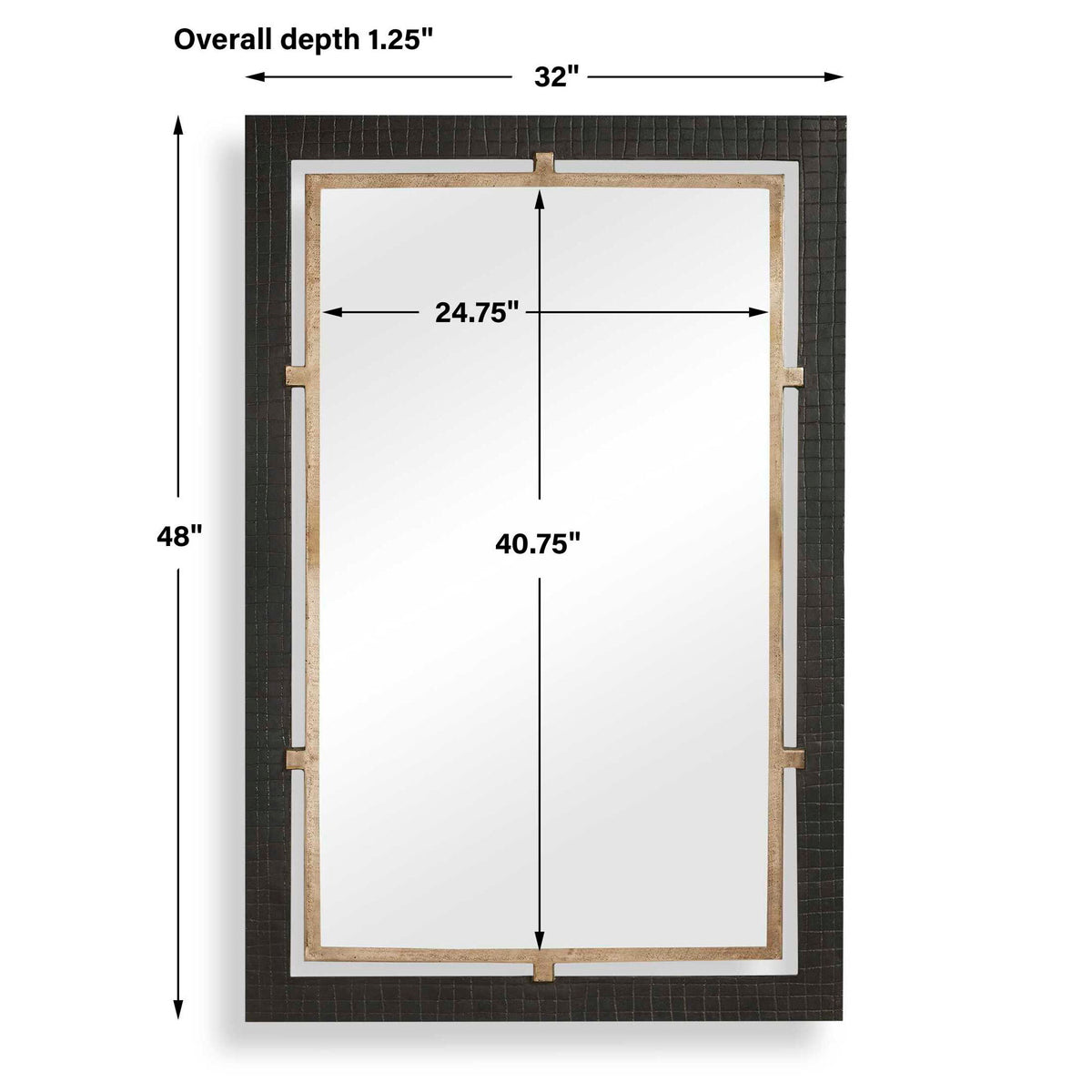 Guerra - Mirror - Walnut & Brass