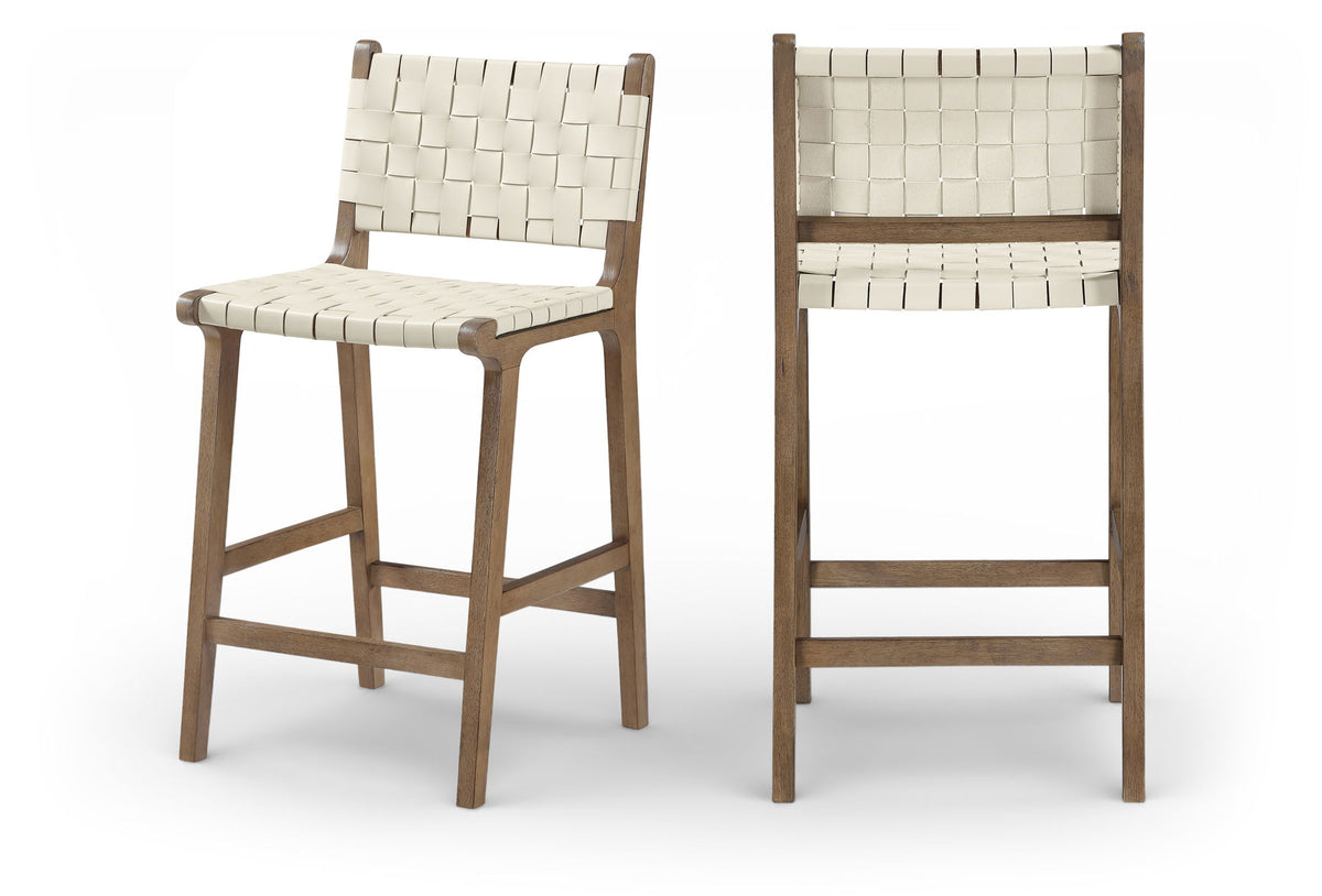 Entwine - Vegan Leather Upholstered Counter Stool - Painted Brown